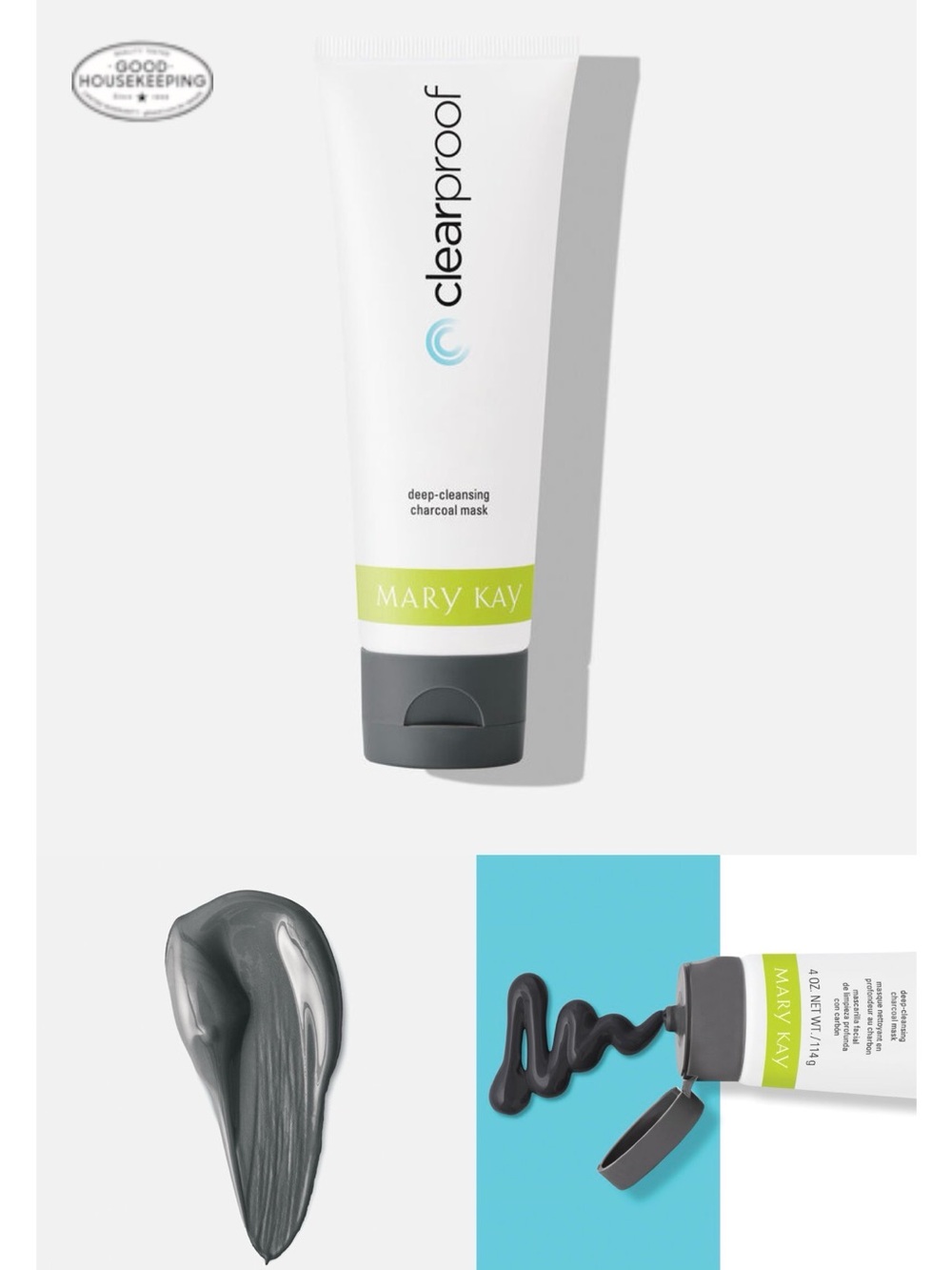 Mary Kay Clearproof Charcoal Mask - White, Gray & Green